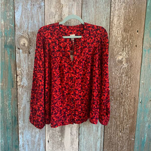 NWT A New Day Floral Button Down Blouse XL